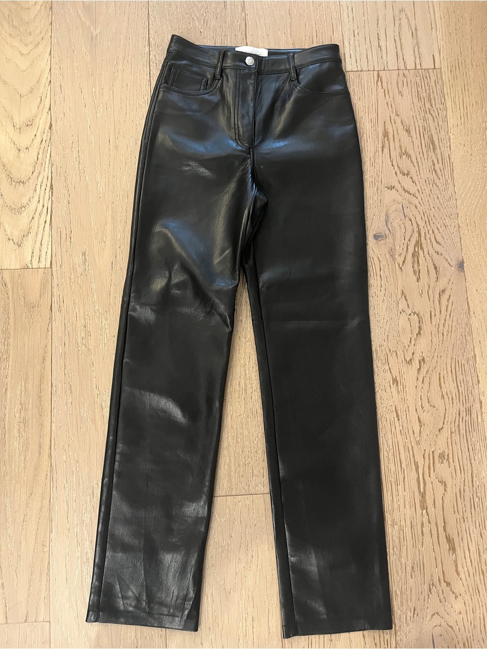 Wilfred Melina Black Faux Leather Straight Leg Pants